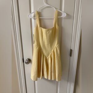 Anthropologie Butter Yellow Corset Dress